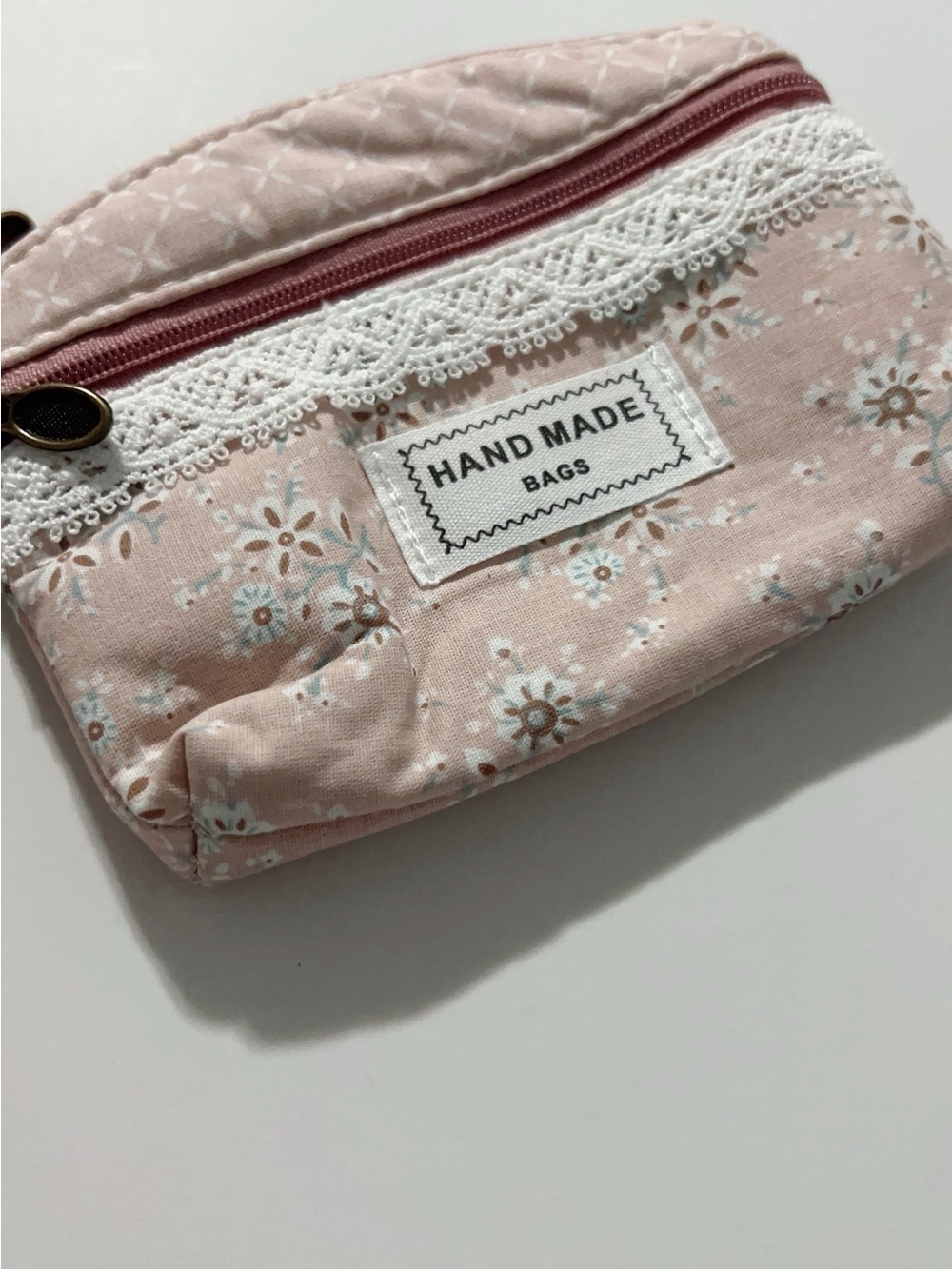 NEW Pink Floral Coin Purse Small Wallet with Zipper & Wrist Strap - Picture 2 of 4